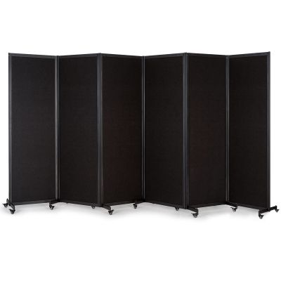 Strongbird Room Partition,Office Divider,Portable Commercial Screen Dividers,Privacy Partition Separator,Classroom School Dividers, 12'7"L* 6'7"H,6 Panel,Black