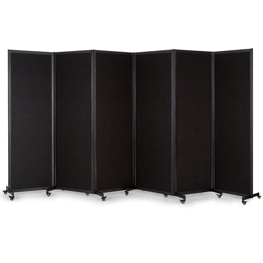 Strongbird Room Partition,Office Divider,Portable Commercial Screen Dividers,Privacy Partition Separator,Classroom School Dividers, 12'7"L* 6'7"H,6 Panel,Black