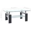 CKioict Coffee Table, 2 Tier Rectangular Center Table with Living Room Storage with 2 Tier Tempered Glass Panels for Home Office, Grey Clear 37.4"x21.7"x15.7" Tempered Glass view 2