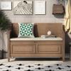 anwickjeff 42 Entryway Storage Bench, Rustic Style Solid Wood Entryway Multifunctional Storage Bench with Safety Hinge (Brown) view 3