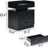 4ever2buy Black Night Stand with Charging Station and LED Lights Modern Bedside Table with Storage Drawers End Table for and Bedroom view 2