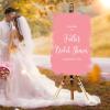 Personalized Name Wedding Welcome Signs Welcome To The Bridal Shower Romance Acrylic Wedding Welcome Sign Pink Brush Painted Romance Art Font Wedding Reception Welcome Sign 16x24in view 3