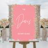 Personalized Initials Acrylic Welcome Wedding Signs Pink Brush Painted Romance Art Font Custom Name Welcome Wedding Signage Romantic Wedding Decor Engagement Sign 16x24in view 4