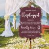 Welcome To Our Unplugged Ceremony Acrylic Wedding Welcome Signs Brush Painted Burgundy Coral Red Custom Name Welcome Wedding Sign Elegant Decorative Wedding Party Art Signs 18x24in view 1