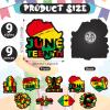 Lenwen 27 Pieces Juneteenth Day Party Favors Happy Juneteenth Silicone Wristbands Pin Buttons Badges Black Freedom Day Wristband Bracelets Pin Set for Freedom African Party Supplies view 2
