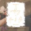 White Brush Painted Elegant Gold Font Personalized Name Wedding Welcome Signs Welcome to The Wedding of Acrylic Welcome Wedding Sign Romantic Porch Welcome Sign Wedding Reception Decor 18x24in view 2