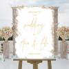 White Brush Painted Elegant Gold Font Personalized Name Wedding Welcome Signs Welcome to The Wedding of Acrylic Welcome Wedding Sign Romantic Porch Welcome Sign Wedding Reception Decor 18x24in view 4