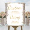 White Brush Painted Elegant Gold Font Personalized Name Welcome Wedding Sign Custom with Your Own Wording Acrylic Wedding Welcome Sign Classic Wedding Reception Poster Welcome Sign 18x24in view 4