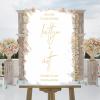 Welcome To Our Wedding Acrylic Wedding Welcome Sign White Brush Painted Elegant Gold Font Custom Name Wedding Sign Elegant Welcome Wedding Poster Entrance Decor Sign 16x24in view 4