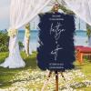 White Art Font Dark Blue Paint Back Personalized Name Wedding Welcome Signs Welcome To Our Wedding Acrylic Welcome Wedding Sign Elegant Wedding Decor Engagement Sign 16x24in view 1