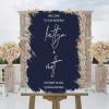 White Art Font Dark Blue Paint Back Personalized Name Wedding Welcome Signs Welcome To Our Wedding Acrylic Welcome Wedding Sign Elegant Wedding Decor Engagement Sign 16x24in view 4