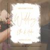 White Brush Painted Elegant Gold Font Personalized Name Welcome Wedding Signs Welcome To Our Wedding Acrylic Welcome Wedding Sign Romance Bridal Shower Welcome Sign Entrance Decor 18x24in view 2
