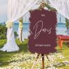 Classic Welcome Wedding Sign Personalized Romance White Font Acrylic Wedding Reception Poster Welcome Sign Brush Painted Burgundy Coral Red Custom Couple Name Wedding Welcome Sign 16x24in view 1