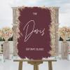 Classic Welcome Wedding Sign Personalized Romance White Font Acrylic Wedding Reception Poster Welcome Sign Brush Painted Burgundy Coral Red Custom Couple Name Wedding Welcome Sign 16x24in view 4