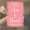 Welcome To The Wedding Of Acrylic Welcome Wedding Sign Pink Brush Painted Romance Art Font Custom Name Welcome Wedding Sign Elegant Reception Decorations Party Signs for Wedding Ceremony 16x24in view 2