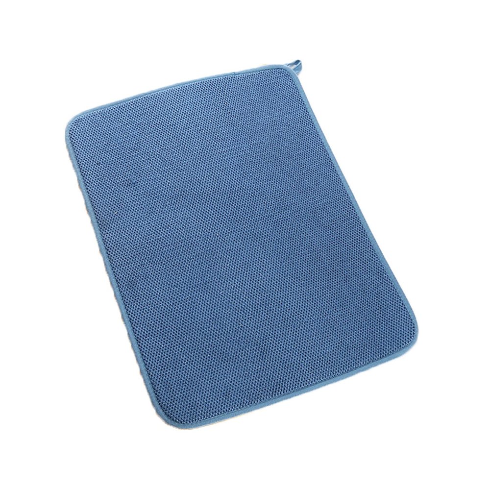 Sevenfly Home Absorbent Mat, Reversible Microfiber Dish Drying Mat for Kitchen, 11.8 Inch x 15.75 Inch, Blue