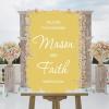 Personalized Name Wedding Welcome Signs Welcome To Our Wedding Elegant Acrylic Wedding Reception Sign White Art Font Back Paint Gold Wedding Reception Poster Welcome Sign 16x24in view 4