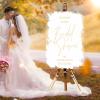 Personalized Name Welcome Wedding Sign Welcome To Bridal Shower Classic Acrylic Welcome Wedding Sign White Brush Painted Elegant Gold Font Wedding Signs for Ceremony Decor 16x24in view 3