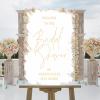 Personalized Name Welcome Wedding Sign Welcome To Bridal Shower Classic Acrylic Welcome Wedding Sign White Brush Painted Elegant Gold Font Wedding Signs for Ceremony Decor 16x24in view 4