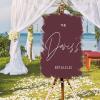 Personalized Initials Acrylic Welcome Wedding Sign Brush Painted Burgundy Coral Red Custom Name Wedding Reception Sign Elegant Wedding Reception Welcome Sign 16x24in Wedding Party Decor Plaque view 1