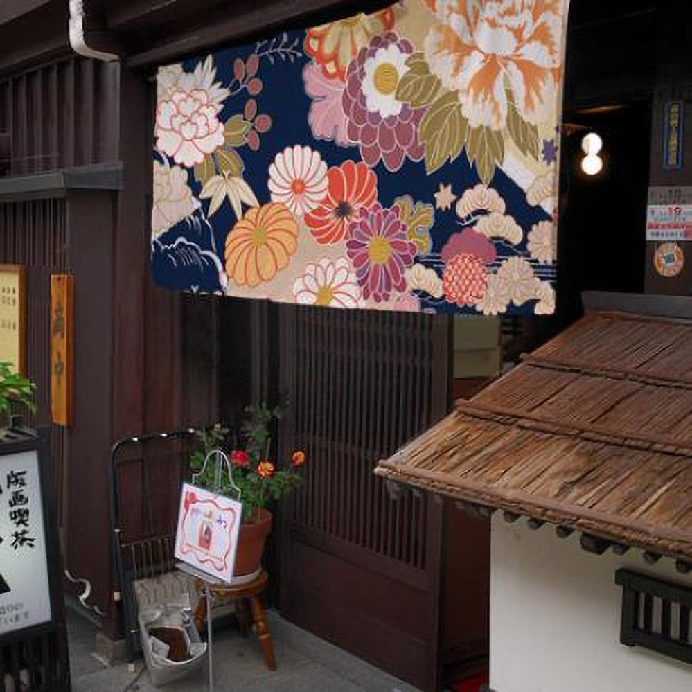 Japanese Style Half-Open Doorway Noren Hallway Hanging Curtain Horizontal Curtain Hanging Flag Tapestry for Restaurant Window Treatments A43