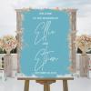 Classic Welcome Wedding Signs Welcome To The Wedding Acrylic Welcome Wedding Poster Entrance Decor Sign Watercolor Blue Back Paint Custom Couple Name Wedding Reception Sign 18x24in view 4