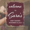 Welcome To Baby Shower Acrylic Welcome Wedding Sign Brush Painted Burgundy Coral Red Custom Name Wedding Reception Sign Elegant Wedding Reception Poster Welcome Sign 18x24in view 2
