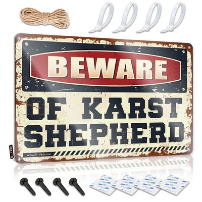 Abipuir Mens Room Sign Beware of Karst Shepherd Tin Sign The Room Decorations Stuff for Teens (Size : 30X40CM)