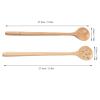 2 Pcs Beech Wooden Spoons, Japanese Style Sauce Scoop, Small Long Handle Cooking Spoon, Round Mouth Wooden Spoon for Stirring, Serving, Suitable for Kitchen, Bar, Buffet Table view 2