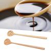 2 Pcs Beech Wooden Spoons, Japanese Style Sauce Scoop, Small Long Handle Cooking Spoon, Round Mouth Wooden Spoon for Stirring, Serving, Suitable for Kitchen, Bar, Buffet Table view 3