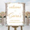 Welcome To Baby Shower Acrylic Wedding Welcome Sign White Brush Painted Elegant Gold Font Custom Name Wedding Welcome Sign Romantic Wedding Reception Poster Welcome Sign 18x24in view 4