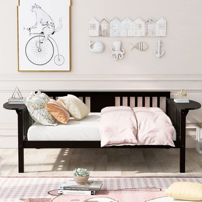 Anwickmak Full Size Daybed, Wood Day Bed Frame for Adults Full Sofa Bed for Bedroom, Living Room, Espresso (Espresso)