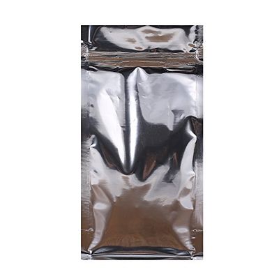 100PCS Silver Metallic Stand-Up Side Gusset Zip Top Lock Packaging Bags w/Window Food Storage Pouch (3.9x7.8+2.3")