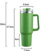 40 oz Tumbler With Handle and Straw Lid, Double-layer Stainless Steel Insulated Tumblers, Travel Mug for Hot and Cold Beverages, Thermos Travel Coffee Mug (Green) view 2