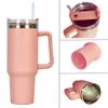 40 oz Tumbler With Handle and Straw Lid, Double-layer Stainless Steel Insulated Tumblers, Travel Mug for Hot and Cold Beverages, Thermos Travel Coffee Mug (Green) view 4
