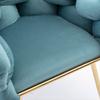 VITOVMA Modern Velvet ArmchairLuxury Handmade Accent Chair with Gold LegsUpholstered Vanity ChairSuitable for Living Room Bedroom Dining Room reception room, nail shop (Blue) view 4