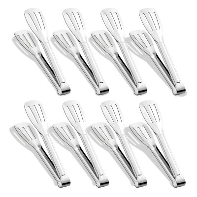 Amafox Kitchen Tongs 7 Inch, 8 Pack Food-Grade Stainless Steel Serving Tongs for Cooking Appetizers, Salad, Small Kitchen Food Tongs, Dishwasher Safe