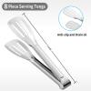 Amafox Kitchen Tongs 7 Inch, 8 Pack Food-Grade Stainless Steel Serving Tongs for Cooking Appetizers, Salad, Small Kitchen Food Tongs, Dishwasher Safe view 2