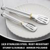 Amafox Kitchen Tongs 7 Inch, 8 Pack Food-Grade Stainless Steel Serving Tongs for Cooking Appetizers, Salad, Small Kitchen Food Tongs, Dishwasher Safe view 3