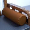 Round Neck Pillow for Sleeping, PU Leather Waterproof Long Bolster Cervical Pillow,Roll Cylinder Bolster Pillow with Removable Cover,Waist Back Pillow & Feet Support Cushion(48x16cm(19x6"), Brown A) view 1