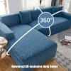 QQXX Sectional L Shape Sofa Couch Covers,Velvet Jacquard Stretch Sofa Slipcovers with Straps Bottom,Washable Durable Furniture Protector for Kids Pet Cat 1 2 3 4 Seater(2 Seater:57-73", Claret) view 2