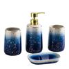 RUNLAIKEJI Bathroom Accessories Set, Bathroom Soap Dispenser and Toothbrush Holder Set, Ceramic Bathroom Accessories Set, Bathroom Accessory Set, Includes Lotion Bottle, 2 Gargle Cup, and Soap Dish view 1