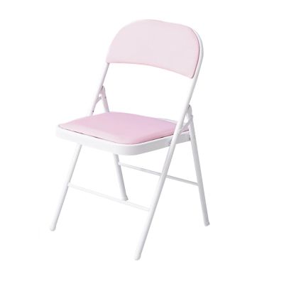 GOOBIX Folding Chairs Set of 4 Vinyl Folding Chairs Portable Easy Ftorage Foldable Chair-Office Chair Folding Chairs Housewares Heavy Duty Plastic Camping Office Chair Indoor Outdoor Use,D