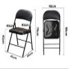 GOOBIX Folding Chairs Set of 4 Vinyl Folding Chairs Portable Easy Ftorage Foldable Chair-Office Chair Folding Chairs Housewares Heavy Duty Plastic Camping Office Chair Indoor Outdoor Use,D view 2