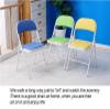 GOOBIX Folding Chairs Set of 4 Vinyl Folding Chairs Portable Easy Ftorage Foldable Chair-Office Chair Folding Chairs Housewares Heavy Duty Plastic Camping Office Chair Indoor Outdoor Use,D view 4