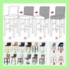 Velvet Bar Stool Covers Set of 2 4 6 pack with Back,Swivel Chair Covers Stretch ,Printing Barstool Chair Covers for Home Kitchen Dining Room Pub Counter Coffee Shop Chairs Barber Stool ( Color : #8 , view 4
