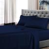 AHJ Beddings 5 Piece Comforter Set with 15 inches Deep Pocket Sheet Set and 500GSM Comforter - 600 Thread Counts, 100% Egyptian Cotton - King Size, Navy Blue Solid view 2