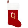 Eoocan 20 Inches Monogram Christmas Stockings Red Velvet with White Super Soft Plush Cuff Embroidered Xmas Stockings Classic Personalized Stocking Decorations for Family Holiday Season Decor(Letter Q) view 1