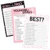 DISTINCTIVS Pink and Black 60th Birthday Game Bundle - Set of 3 Birthday Party Games for 20 Guests, Born in The 1960s Theme view 1