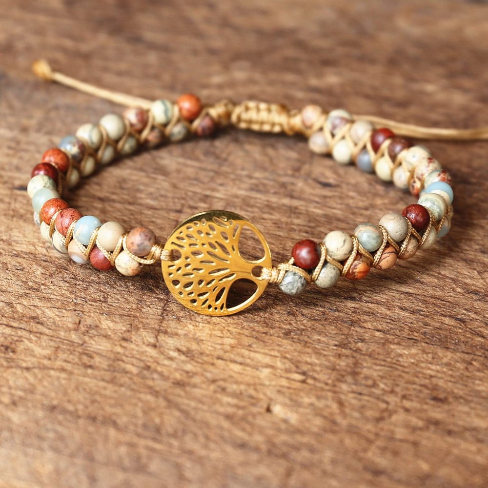 6mm Blue Stone Bead Woven Bracelet Bohemian Leather Strap Wrapped Bracelet for Women and Men Handmade Jewelry,Shoushan Stone